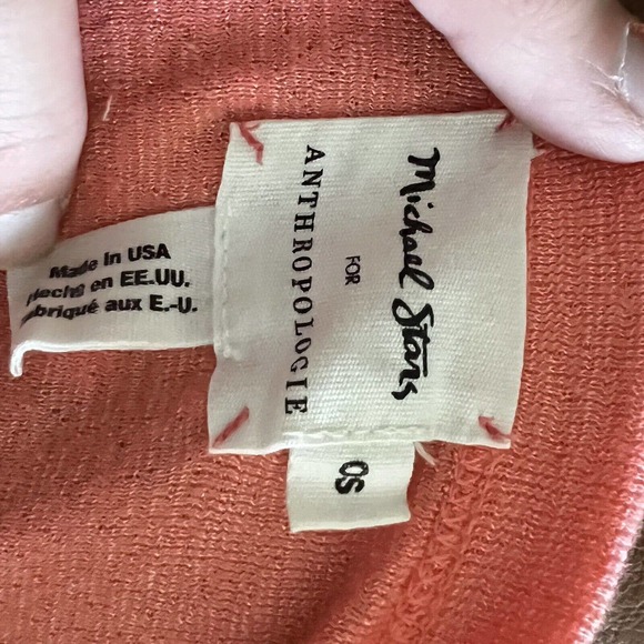 Anthropologie Michael Stars Shirt Women Small Top USA Made Short Sleeve Metallic - Picture 4 of 5